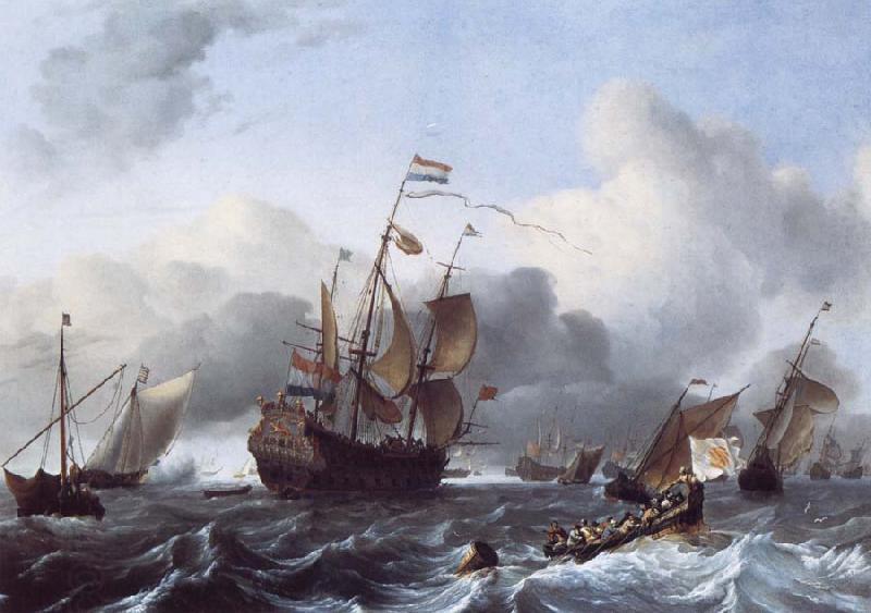 Ludolf Backhuysen The Eendracht and a Fleet of Dutch Men-of-War